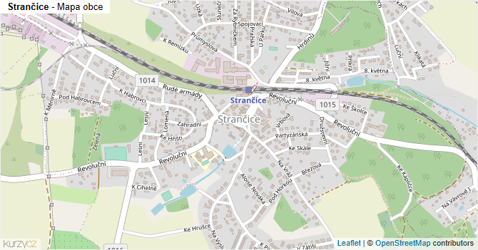 Strančice - mapa obce