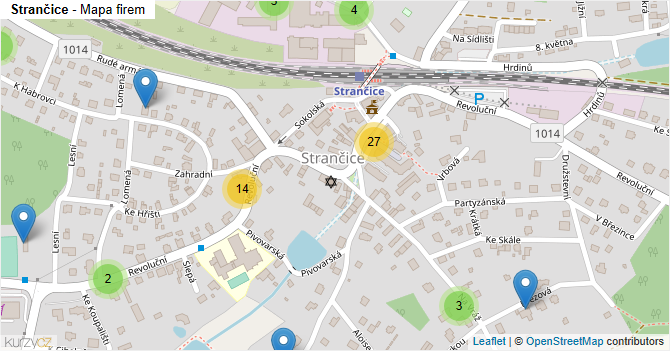 Strančice - mapa firem