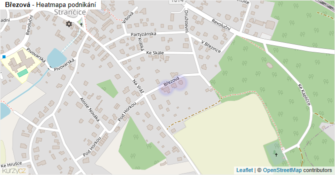 Březová - mapa podnikání