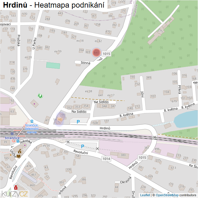 Mapa Hrdinů - Firmy v ulici.