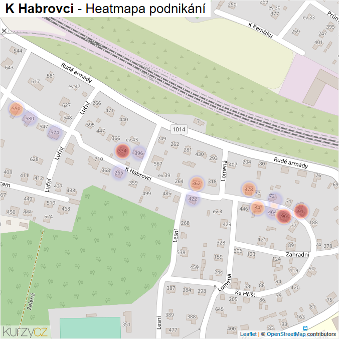 Mapa K Habrovci - Firmy v ulici.