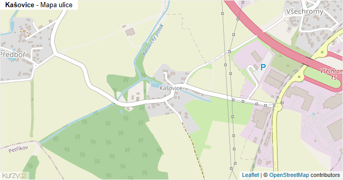 Kašovice - mapa ulice