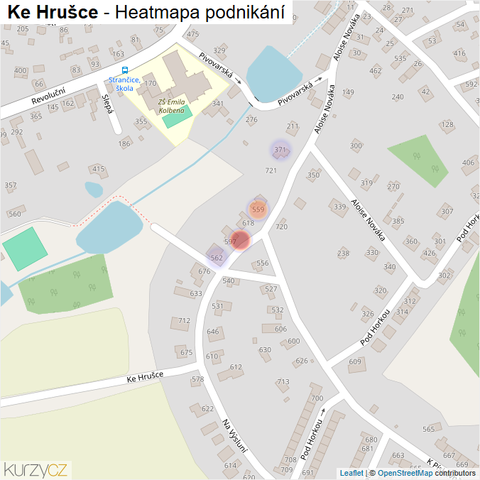 Mapa Ke Hrušce - Firmy v ulici.