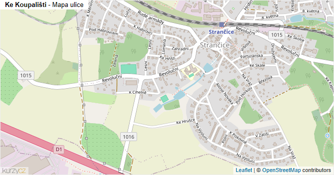 Ke Koupališti - mapa ulice