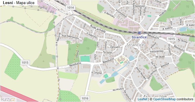 Lesní - mapa ulice