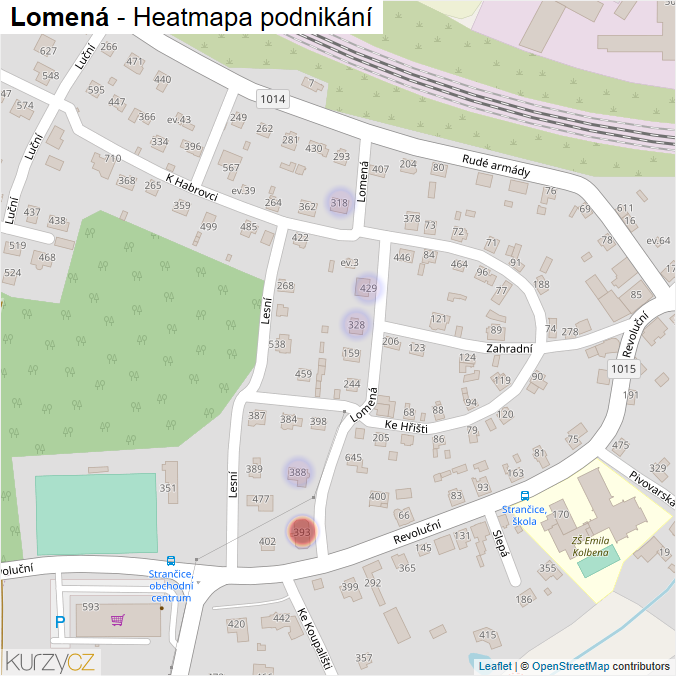 Mapa Lomená - Firmy v ulici.