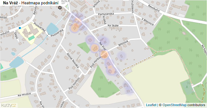Na Vráž - mapa podnikání