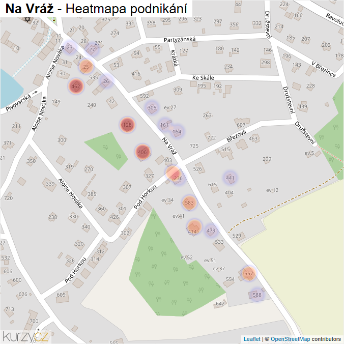 Mapa Na Vráž - Firmy v ulici.