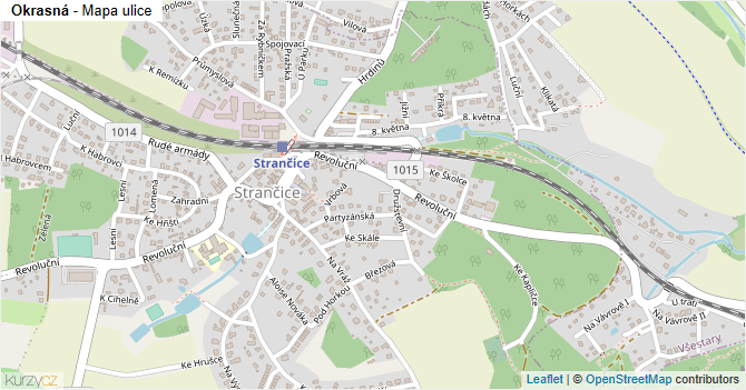 Okrasná - mapa ulice
