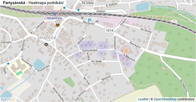 Partyzánská - mapa podnikání