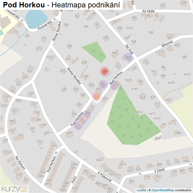 Mapa Pod Horkou - Firmy v ulici.