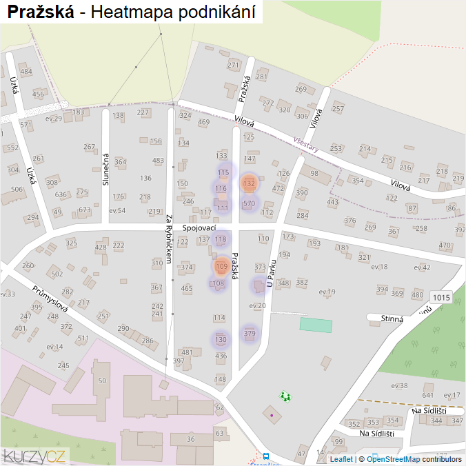 Mapa Pražská - Firmy v ulici.