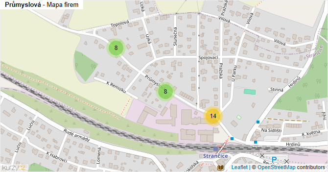 Průmyslová - mapa firem