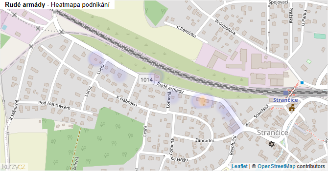 Rudé armády - mapa podnikání