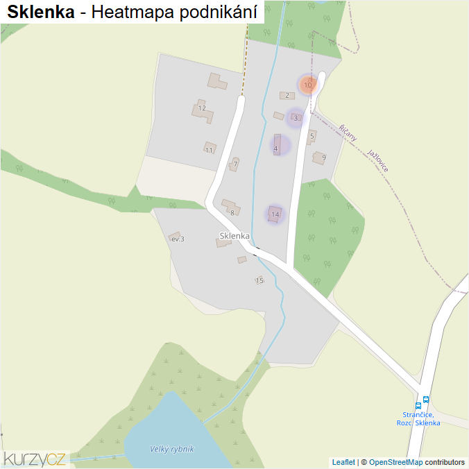 Mapa Sklenka - Firmy v části obce.