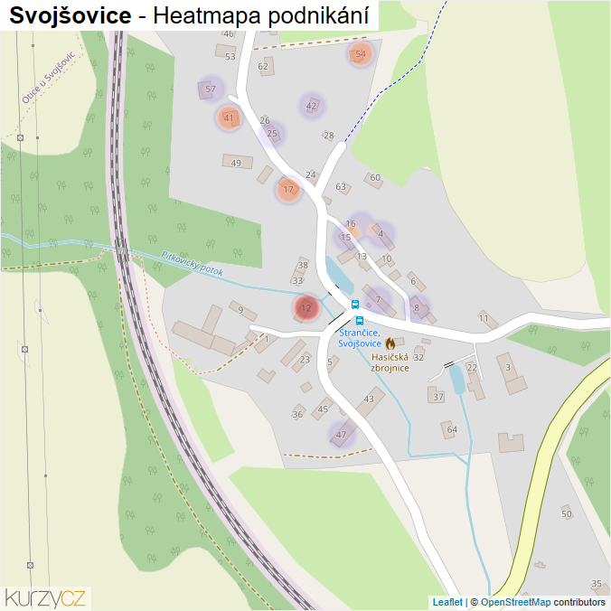 Mapa Svojšovice - Firmy v části obce.