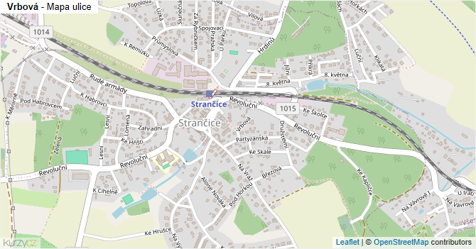 Vrbová - mapa ulice