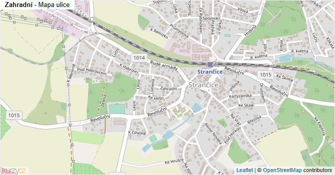 Zahradní - mapa ulice