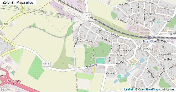 Zelená - mapa ulice