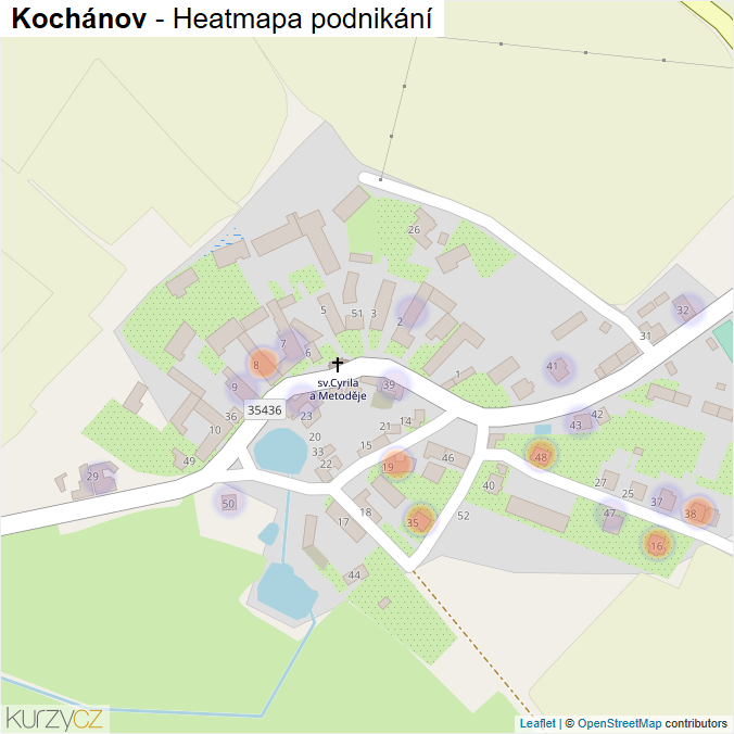 Mapa Kochánov - Firmy v části obce.
