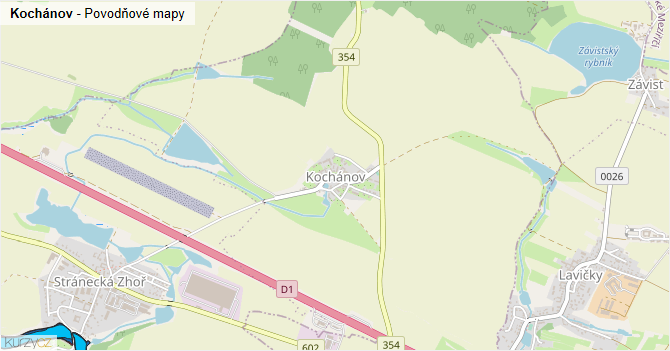 Kochánov - záplavové mapy stoleté vody