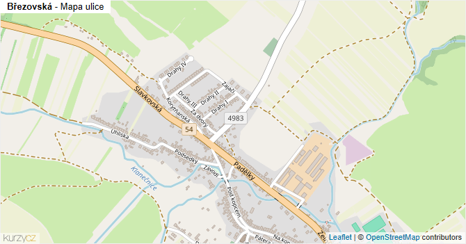 Březovská - mapa ulice