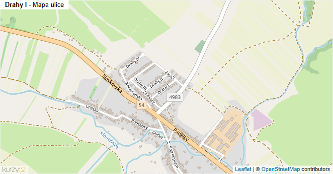 Drahy I - mapa ulice