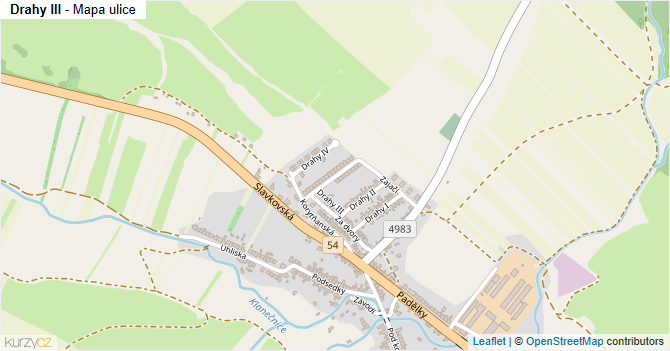 Drahy III - mapa ulice