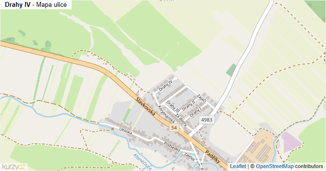 Drahy IV - mapa ulice