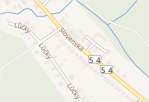 Lůčky v obci Strání - mapa ulice