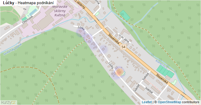Lůčky - mapa podnikání