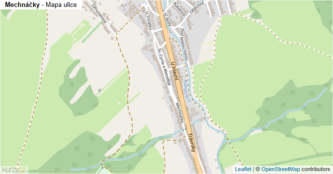 Mechnáčky - mapa ulice
