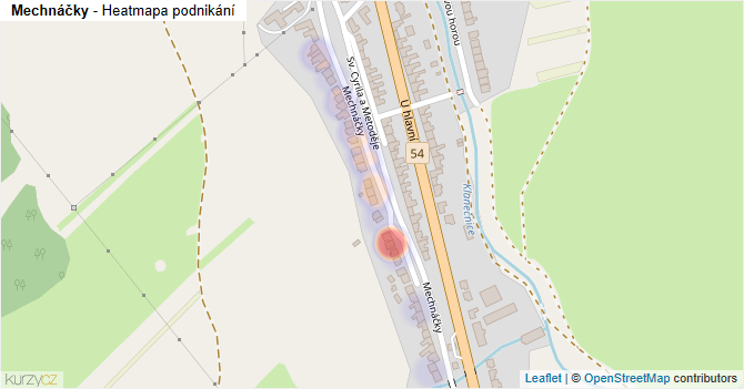 Mechnáčky - mapa podnikání