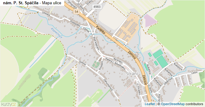 nám. P. St. Spáčila - mapa ulice