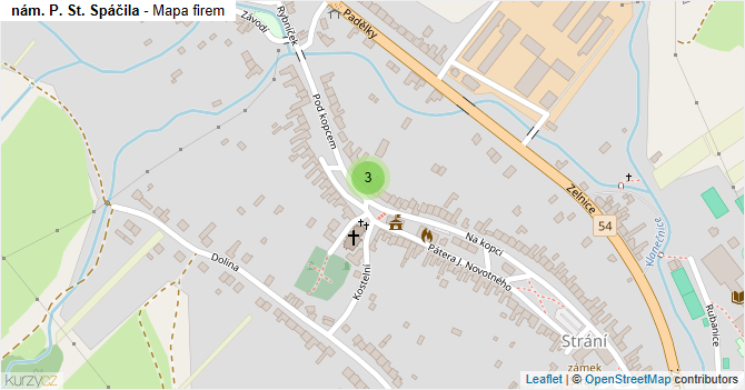 nám. P. St. Spáčila - mapa firem