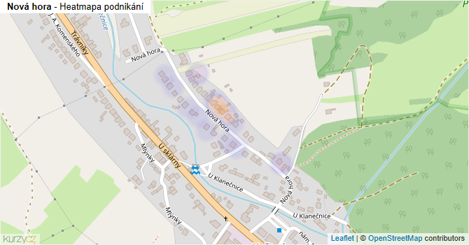 Nová hora - mapa podnikání