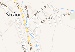 Obecnice v obci Strání - mapa ulice