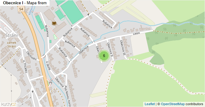 Obecnice I - mapa firem
