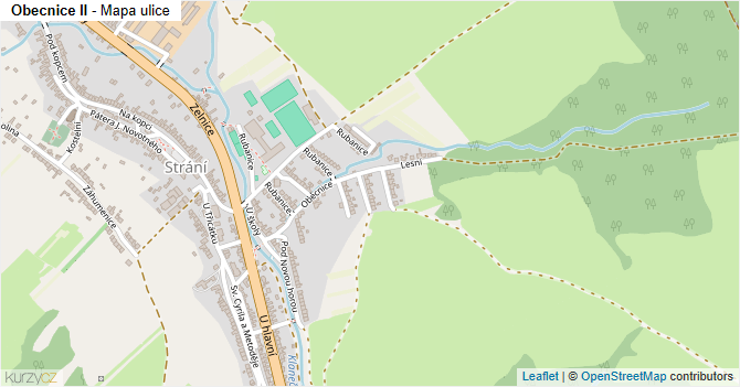 Obecnice II - mapa ulice