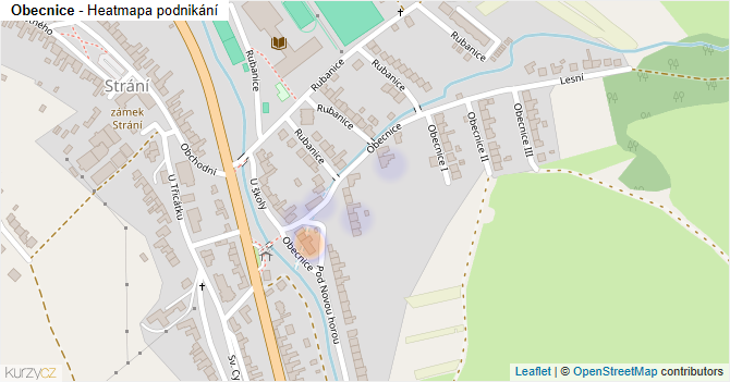 Obecnice - mapa podnikání