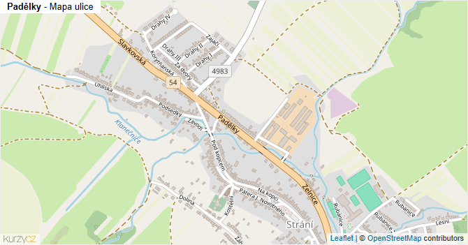 Padělky - mapa ulice