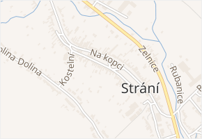 Pátera J. Novotného v obci Strání - mapa ulice