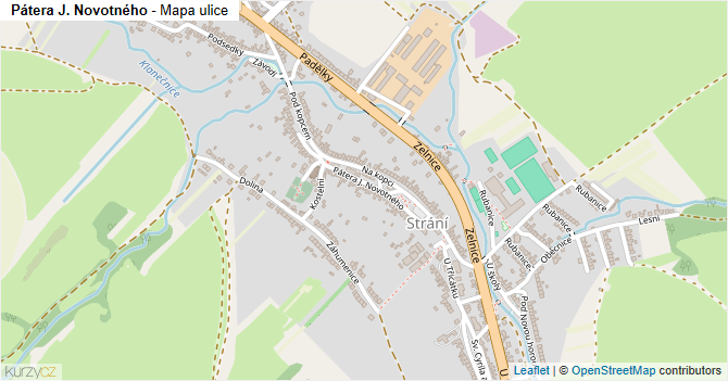 Pátera J. Novotného - mapa ulice
