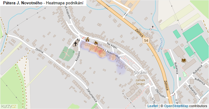 Pátera J. Novotného - mapa podnikání