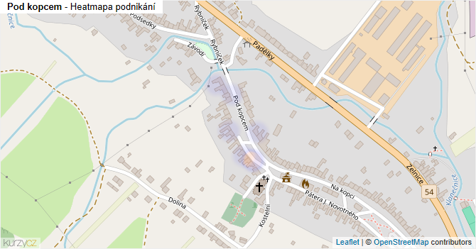 Pod kopcem - mapa podnikání