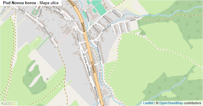 Pod Novou horou - mapa ulice