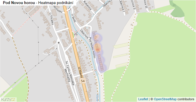 Pod Novou horou - mapa podnikání