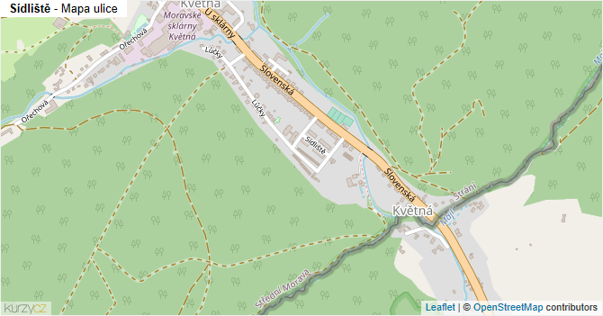 Sídliště - mapa ulice