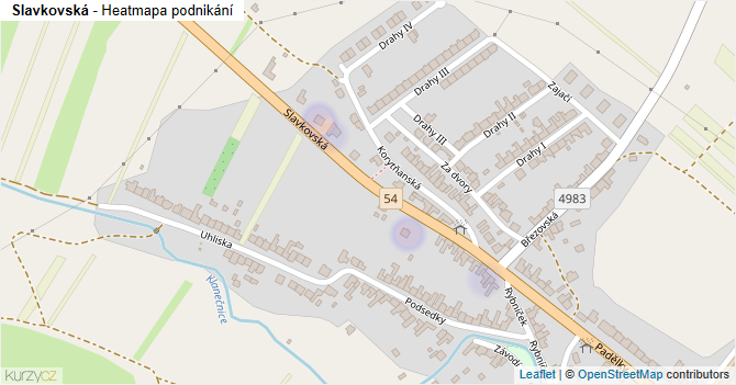 Slavkovská - mapa podnikání