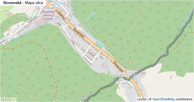 Slovenská - mapa ulice